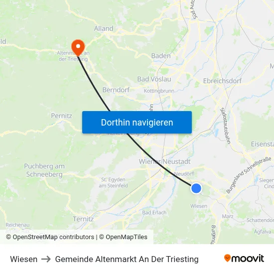Wiesen to Gemeinde Altenmarkt An Der Triesting map