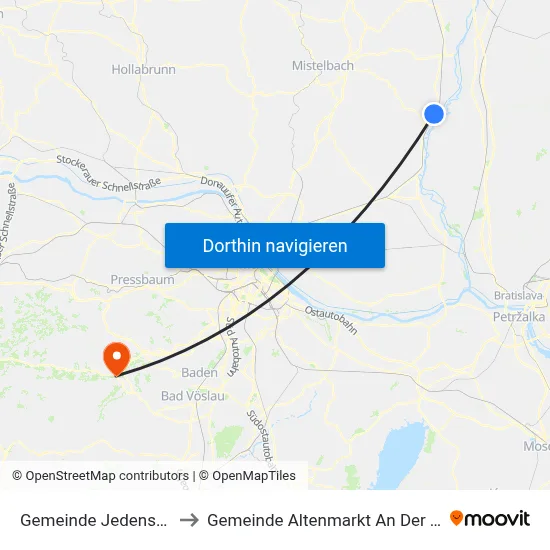 Gemeinde Jedenspeigen to Gemeinde Altenmarkt An Der Triesting map