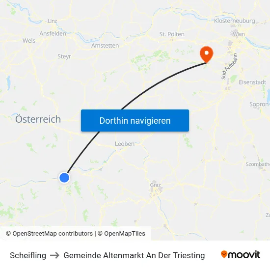 Scheifling to Gemeinde Altenmarkt An Der Triesting map