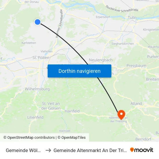 Gemeinde Wölbling to Gemeinde Altenmarkt An Der Triesting map