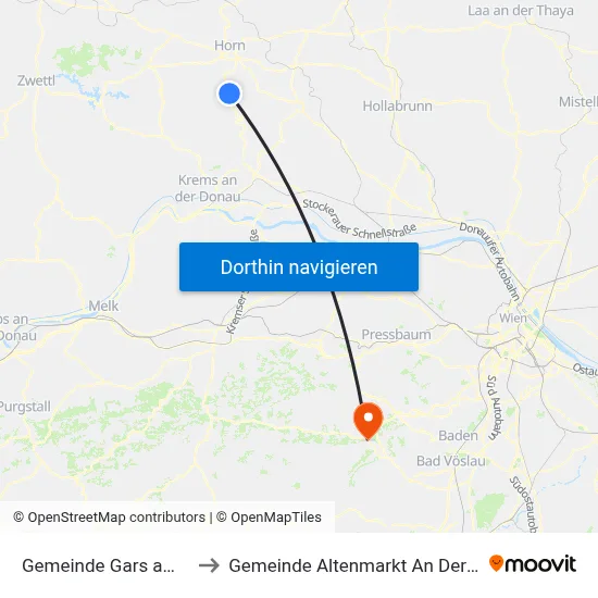 Gemeinde Gars am Kamp to Gemeinde Altenmarkt An Der Triesting map