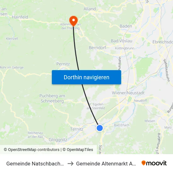 Gemeinde Natschbach-Loipersbach to Gemeinde Altenmarkt An Der Triesting map
