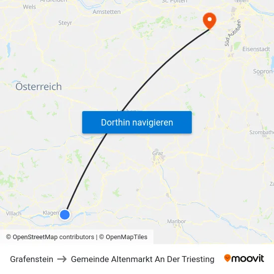 Grafenstein to Gemeinde Altenmarkt An Der Triesting map