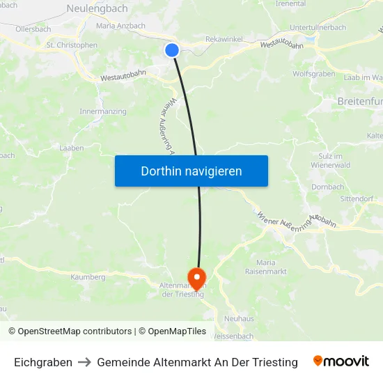 Eichgraben to Gemeinde Altenmarkt An Der Triesting map