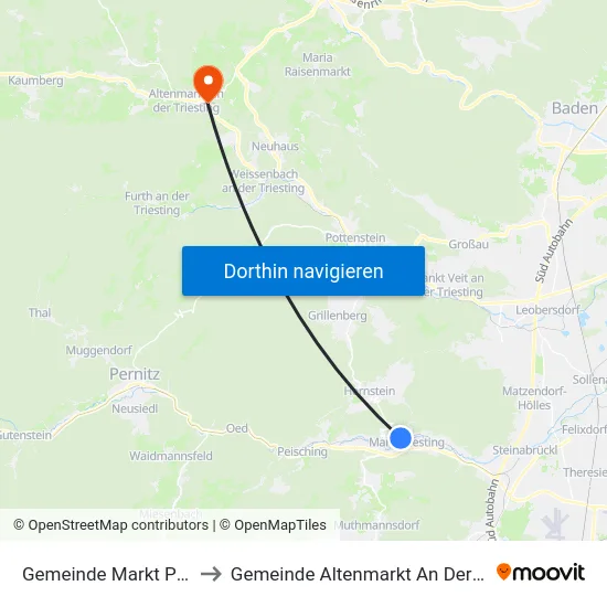 Gemeinde Markt Piesting to Gemeinde Altenmarkt An Der Triesting map
