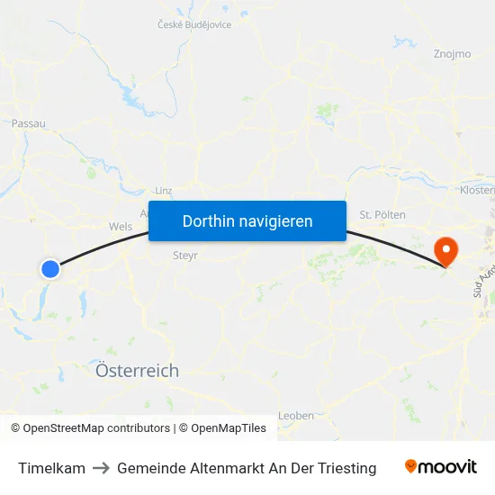 Timelkam to Gemeinde Altenmarkt An Der Triesting map