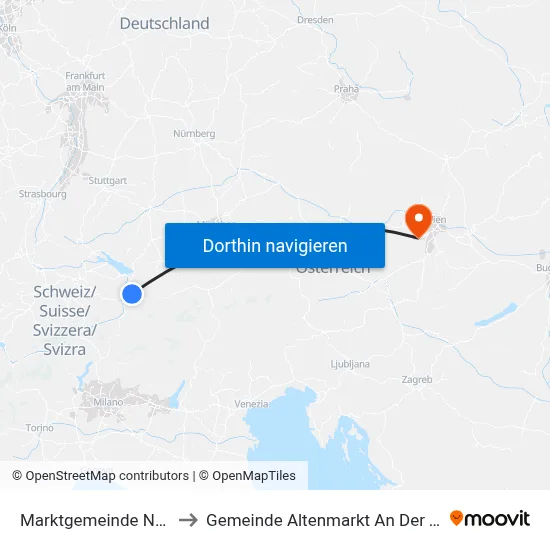 Marktgemeinde Nenzing to Gemeinde Altenmarkt An Der Triesting map