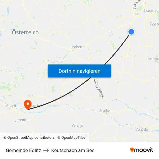 Gemeinde Edlitz to Keutschach am See map