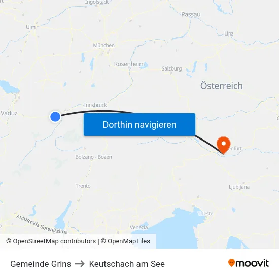 Gemeinde Grins to Keutschach am See map