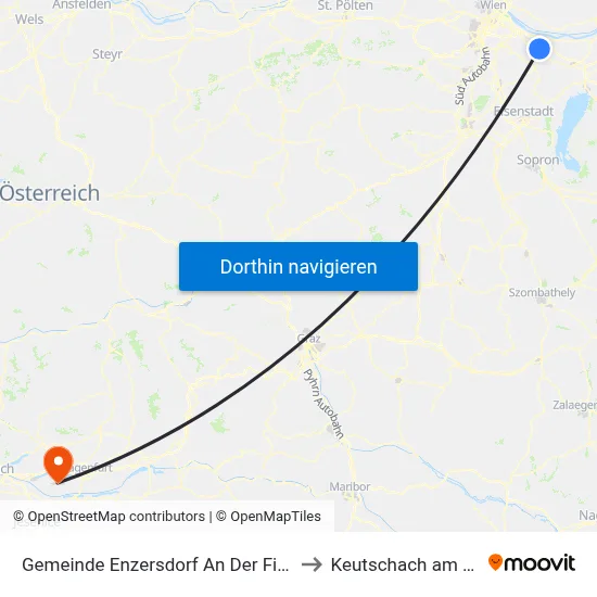 Gemeinde Enzersdorf An Der Fischa to Keutschach am See map