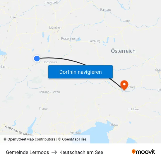 Gemeinde Lermoos to Keutschach am See map