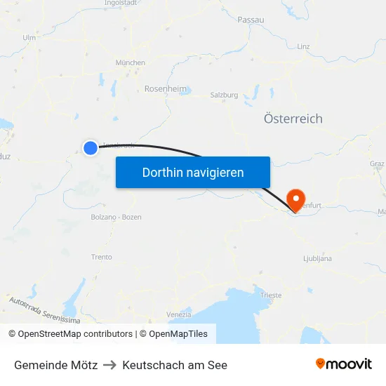 Gemeinde Mötz to Keutschach am See map