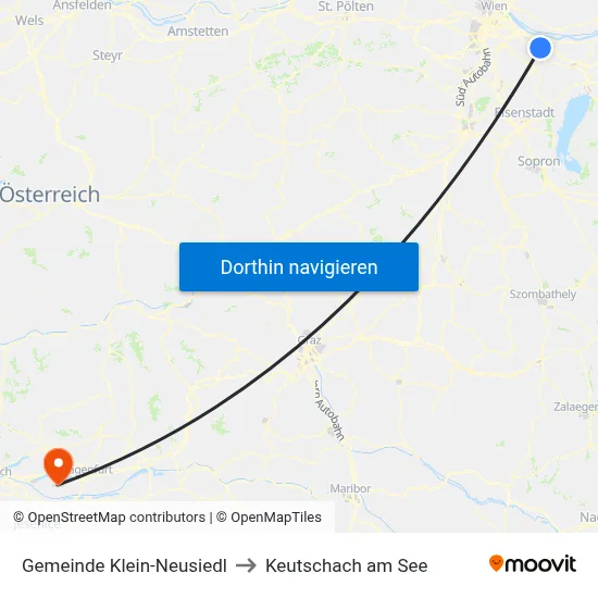 Gemeinde Klein-Neusiedl to Keutschach am See map