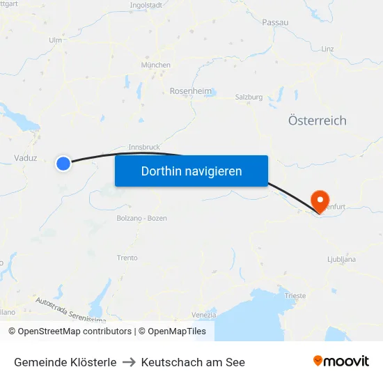 Gemeinde Klösterle to Keutschach am See map