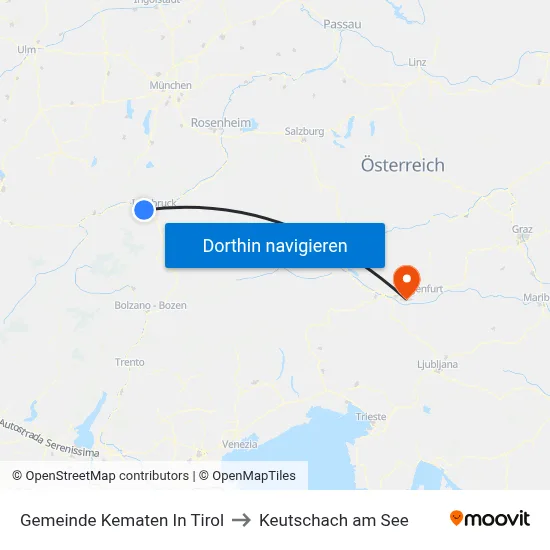 Gemeinde Kematen In Tirol to Keutschach am See map