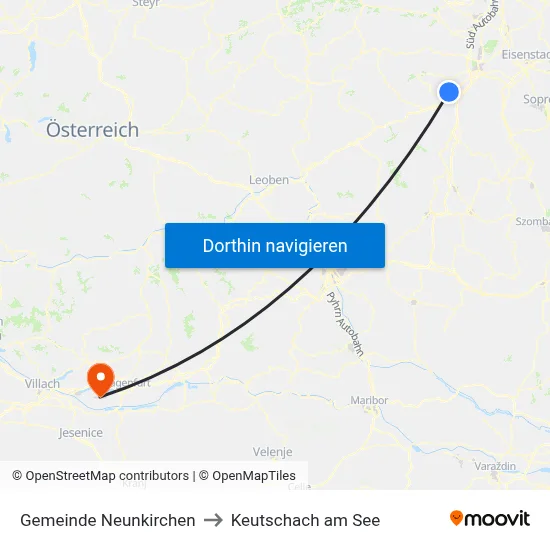 Gemeinde Neunkirchen to Keutschach am See map