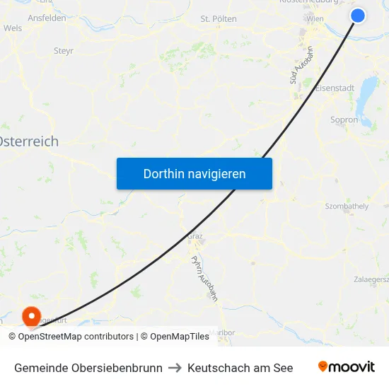 Gemeinde Obersiebenbrunn to Keutschach am See map