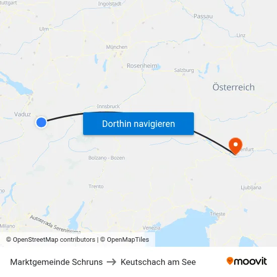 Marktgemeinde Schruns to Keutschach am See map