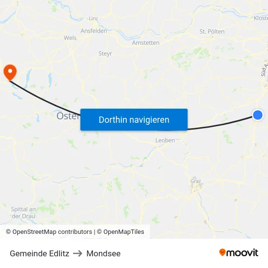 Gemeinde Edlitz to Mondsee map