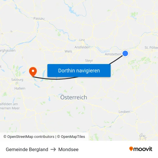 Gemeinde Bergland to Mondsee map