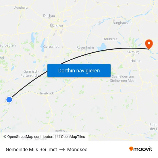 Gemeinde Mils Bei Imst to Mondsee map