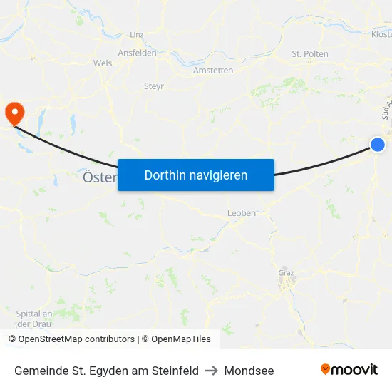 Gemeinde St. Egyden am Steinfeld to Mondsee map