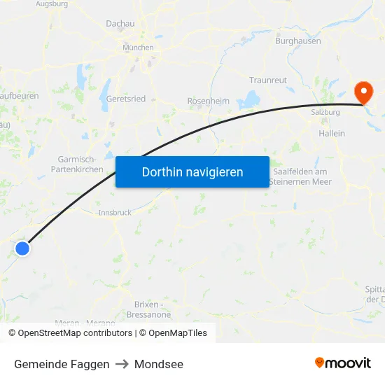 Gemeinde Faggen to Mondsee map