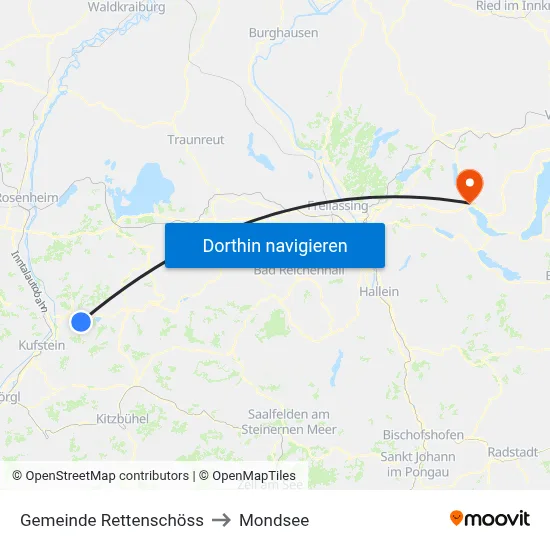 Gemeinde Rettenschöss to Mondsee map