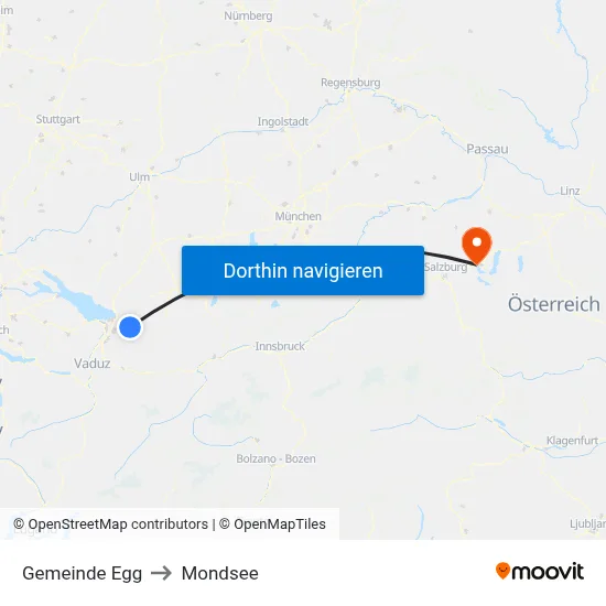 Gemeinde Egg to Mondsee map