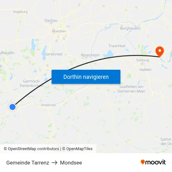 Gemeinde Tarrenz to Mondsee map
