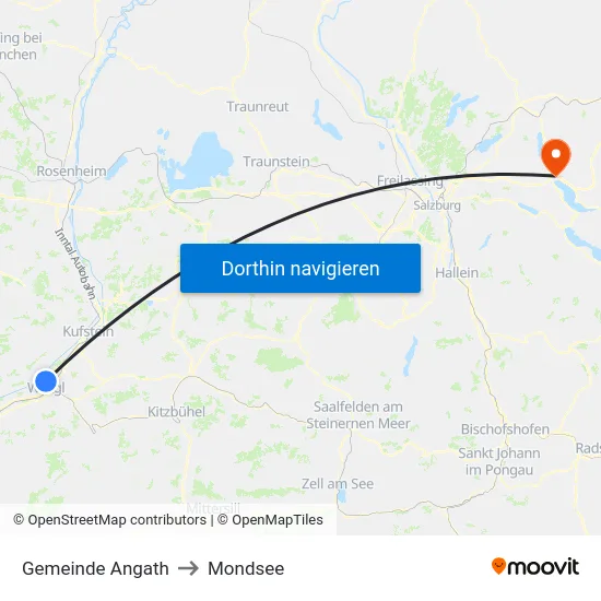 Gemeinde Angath to Mondsee map
