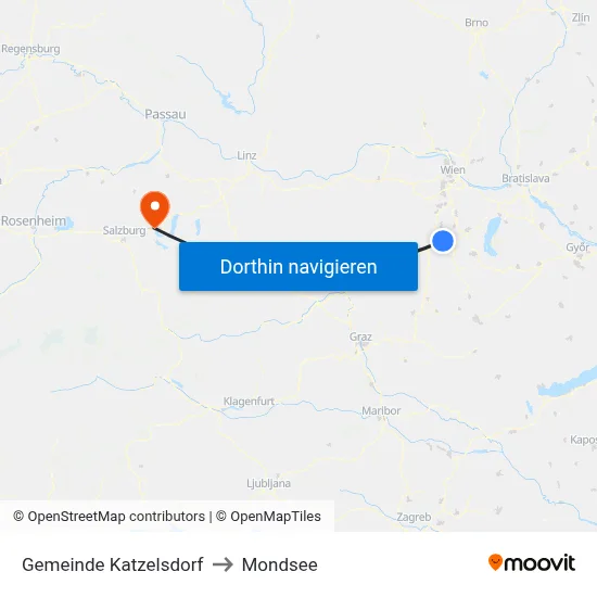 Gemeinde Katzelsdorf to Mondsee map