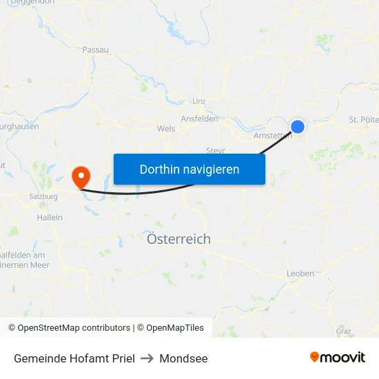 Gemeinde Hofamt Priel to Mondsee map