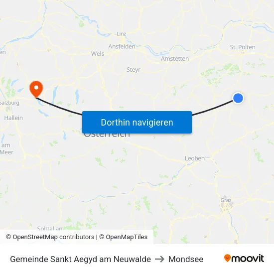 Gemeinde Sankt Aegyd am Neuwalde to Mondsee map