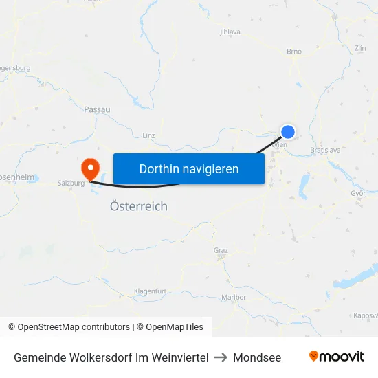 Gemeinde Wolkersdorf Im Weinviertel to Mondsee map