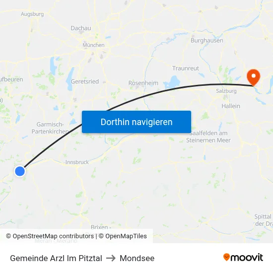 Gemeinde Arzl Im Pitztal to Mondsee map