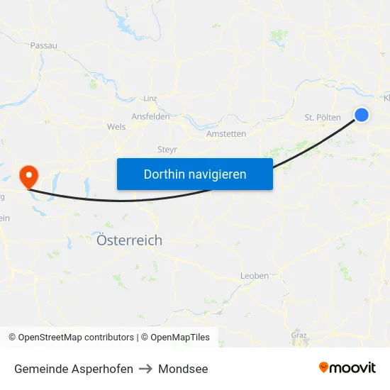 Gemeinde Asperhofen to Mondsee map