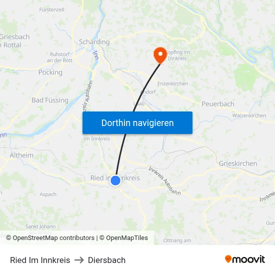 Ried Im Innkreis to Diersbach map