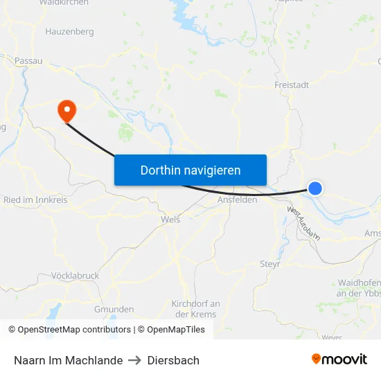Naarn Im Machlande to Diersbach map