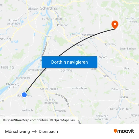 Mörschwang to Diersbach map