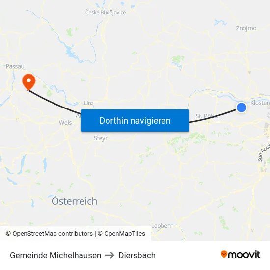 Gemeinde Michelhausen to Diersbach map
