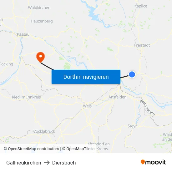 Gallneukirchen to Diersbach map