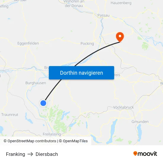 Franking to Diersbach map