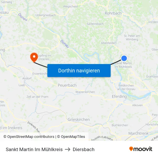 Sankt Martin Im Mühlkreis to Diersbach map