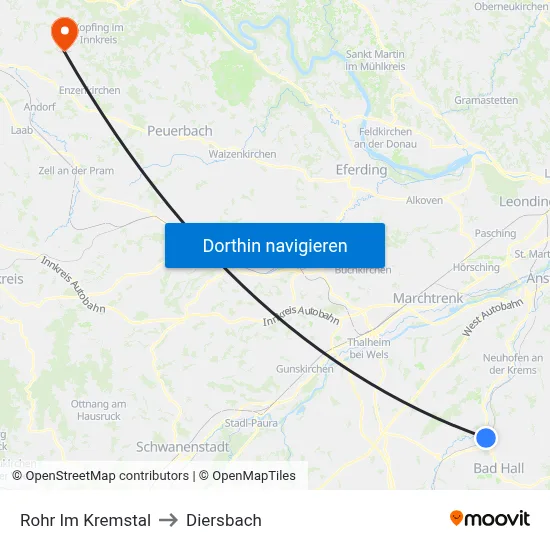 Rohr Im Kremstal to Diersbach map