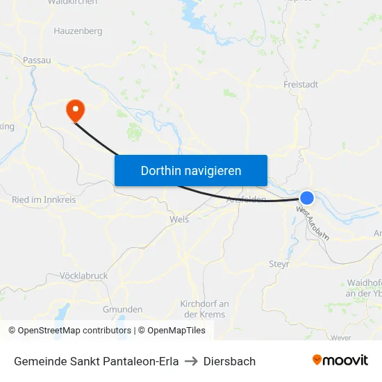 Gemeinde Sankt Pantaleon-Erla to Diersbach map