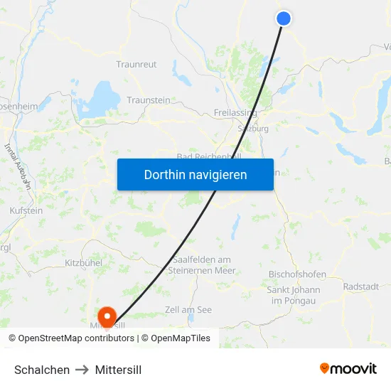 Schalchen to Mittersill map