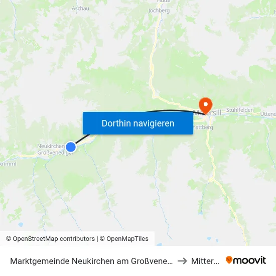 Marktgemeinde Neukirchen am Großvenediger to Mittersill map