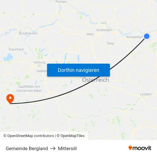 Gemeinde Bergland to Mittersill map