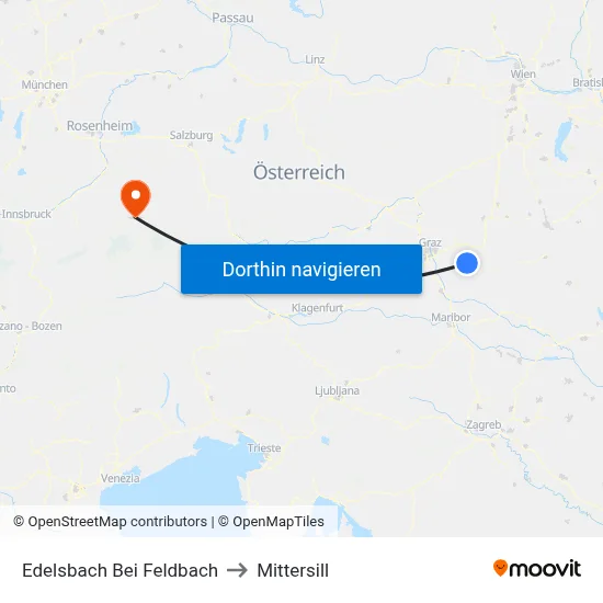 Edelsbach Bei Feldbach to Mittersill map